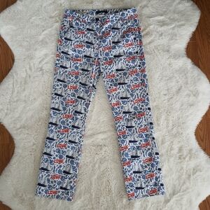 Max Mara Weekend Capri Flare Pants Womens LOVE Boat Floral Coastal Sail Vacation